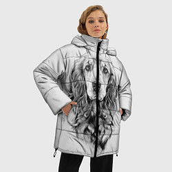 Куртка зимняя женская Кокер спаниель, цвет: 3D-черный — фото 2
