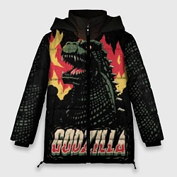 Куртка зимняя женская Flame Godzilla, цвет: 3D-черный