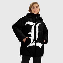 Куртка зимняя женская DEATH NOTE ТЕТРАДЬ СМЕРТИ L, цвет: 3D-черный — фото 2