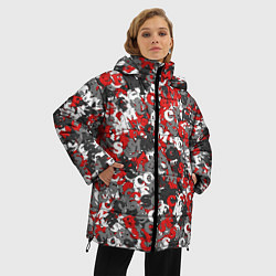 Куртка зимняя женская Камуфляж с буквами F C S M, цвет: 3D-черный — фото 2
