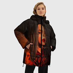 Куртка зимняя женская Billie Eilish: Red Head, цвет: 3D-черный — фото 2