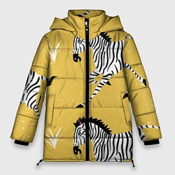 Куртка зимняя женская Зебра арт, цвет: 3D-красный