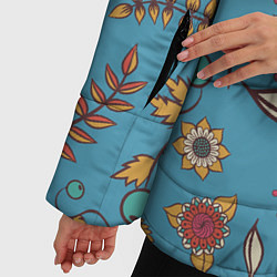 Куртка зимняя женская Цветочный рай узор, цвет: 3D-светло-серый — фото 2