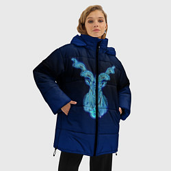 Куртка зимняя женская Знаки Зодиака Козерог, цвет: 3D-черный — фото 2