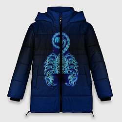 Куртка зимняя женская Знаки Зодиака Скорпион, цвет: 3D-черный