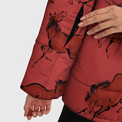 Куртка зимняя женская Красные кони, цвет: 3D-черный — фото 2
