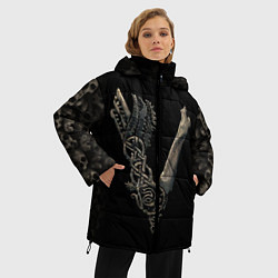 Куртка зимняя женская Vikings bones logo, цвет: 3D-светло-серый — фото 2