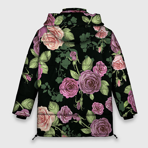 Женская зимняя куртка Кусты роз / 3D-Светло-серый – фото 2