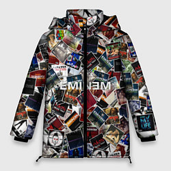 Куртка зимняя женская Дискография EMINEM, цвет: 3D-черный