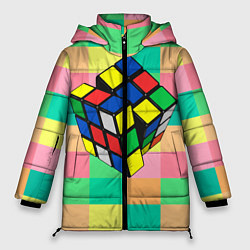 Куртка зимняя женская Кубик Рубика, цвет: 3D-черный