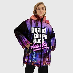 Куртка зимняя женская Grand Theft Auto Vice City, цвет: 3D-светло-серый — фото 2