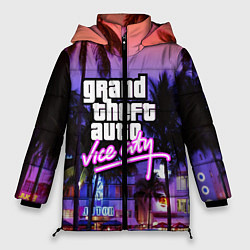 Куртка зимняя женская Grand Theft Auto Vice City, цвет: 3D-красный