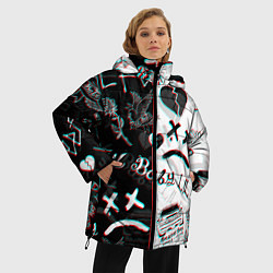 Куртка зимняя женская LIL PEEP GLITCH, цвет: 3D-черный — фото 2