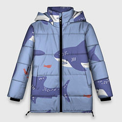 Куртка зимняя женская Акулий косяк, цвет: 3D-черный