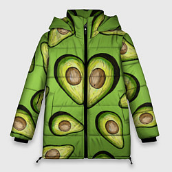 Куртка зимняя женская Люблю авокадо, цвет: 3D-светло-серый