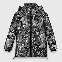 Куртка зимняя женская BRAWL STARS BLACK, цвет: 3D-светло-серый