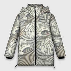 Куртка зимняя женская Арт волны, цвет: 3D-черный