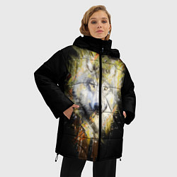 Куртка зимняя женская Волчий тотем, цвет: 3D-черный — фото 2