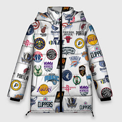 Куртка зимняя женская NBA Pattern, цвет: 3D-светло-серый