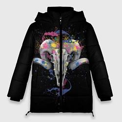 Куртка зимняя женская Skull and splash, цвет: 3D-черный