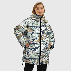 Куртка зимняя женская Узор красками, цвет: 3D-красный — фото 2