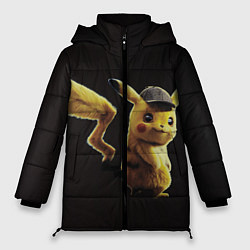 Куртка зимняя женская Детектив Пикачу, цвет: 3D-черный