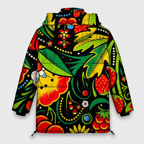 Женская зимняя куртка Цветы / 3D-Светло-серый – фото 2