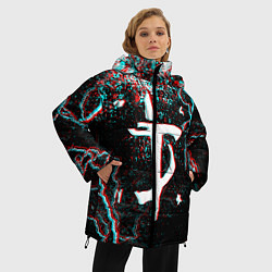 Куртка зимняя женская DOOM ETERNAL GLITCH, цвет: 3D-светло-серый — фото 2