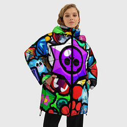Куртка зимняя женская МИНИМАЛИЗМ БРАВЛ СТАРС, цвет: 3D-черный — фото 2