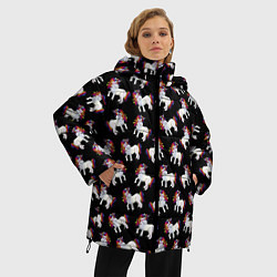 Куртка зимняя женская Единороги, цвет: 3D-черный — фото 2