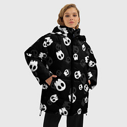 Куртка зимняя женская НЕОНОВЫЕ ЧЕРЕПА, цвет: 3D-черный — фото 2
