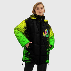 Куртка зимняя женская Бравл Старс Леон, цвет: 3D-красный — фото 2