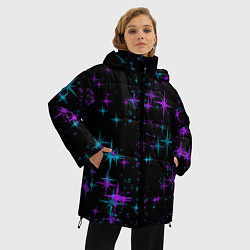 Куртка зимняя женская ЗВЕЗДЫ NEON, цвет: 3D-черный — фото 2