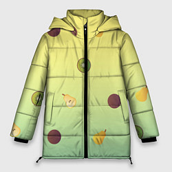 Куртка зимняя женская Фруктовый салат, цвет: 3D-черный