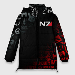 Куртка зимняя женская MASS EFFECT N7, цвет: 3D-красный
