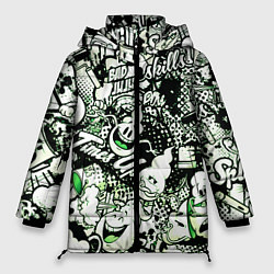 Куртка зимняя женская Граффити, цвет: 3D-красный