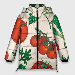 Куртка зимняя женская Летние овощи, цвет: 3D-черный