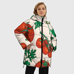 Куртка зимняя женская Летние овощи, цвет: 3D-черный — фото 2
