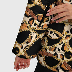 Куртка зимняя женская Versace Леопардовая текстура, цвет: 3D-черный — фото 2
