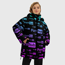 Куртка зимняя женская PornHub, цвет: 3D-черный — фото 2