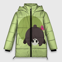 Куртка зимняя женская Прикольная панда с бабочкой, цвет: 3D-красный