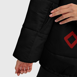 Куртка зимняя женская Японский Тигр иероглиф сзади, цвет: 3D-красный — фото 2