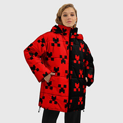 Куртка зимняя женская MINECRAFT CREEPER, цвет: 3D-светло-серый — фото 2