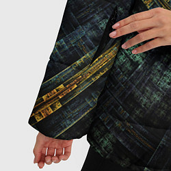 Куртка зимняя женская Фрактал узор будущее масоны, цвет: 3D-черный — фото 2