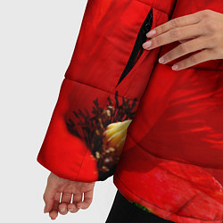 Куртка зимняя женская Красный мак на закате, цвет: 3D-красный — фото 2