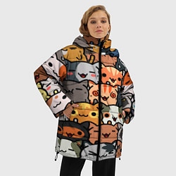 Куртка зимняя женская КОТИКИ, цвет: 3D-черный — фото 2