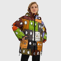 Куртка зимняя женская СОВЫ КОТИКИ, цвет: 3D-светло-серый — фото 2