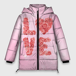 Куртка зимняя женская Love Розы, цвет: 3D-черный