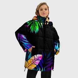 Куртка зимняя женская Тропическая Ночь, цвет: 3D-черный — фото 2
