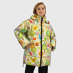 Куртка зимняя женская Летний Орнамент, цвет: 3D-черный — фото 2